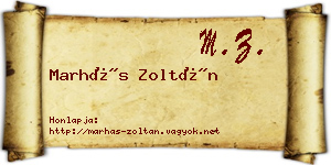 Marhás Zoltán névjegykártya